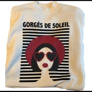 White graphic crewneck sweatshirt